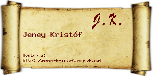 Jeney Kristóf névjegykártya